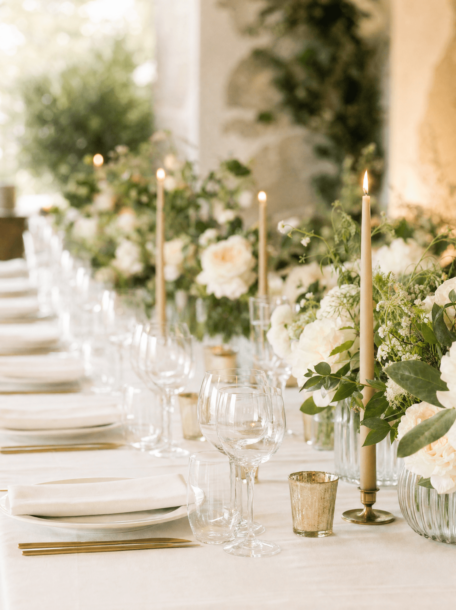 Tischdeckung Hochzeit